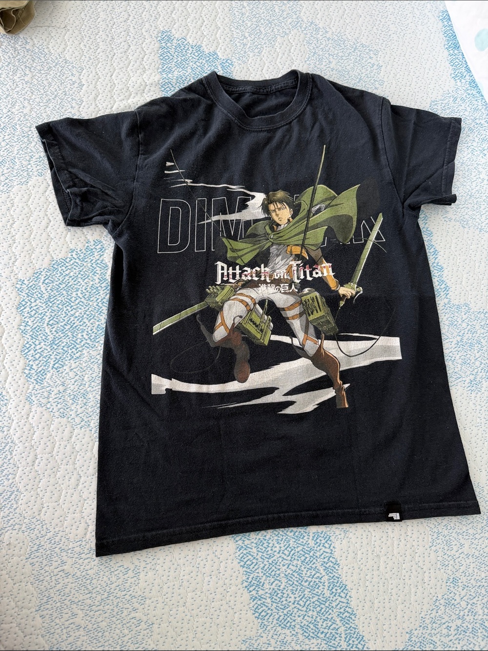 DIM MAK Collaboration - Attack on Titan Black Graphic Mens Tee